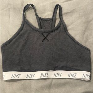 Nike Dark Gray Sports Bra with Logo Band